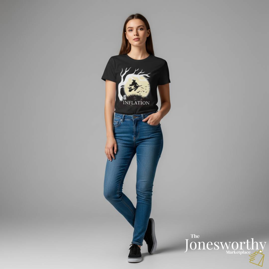 Funny Halloween Shirts | Sweatshirts | Due to Inflation Costume | Inflation, Black or Orange Unisex Tees & Crewnecks