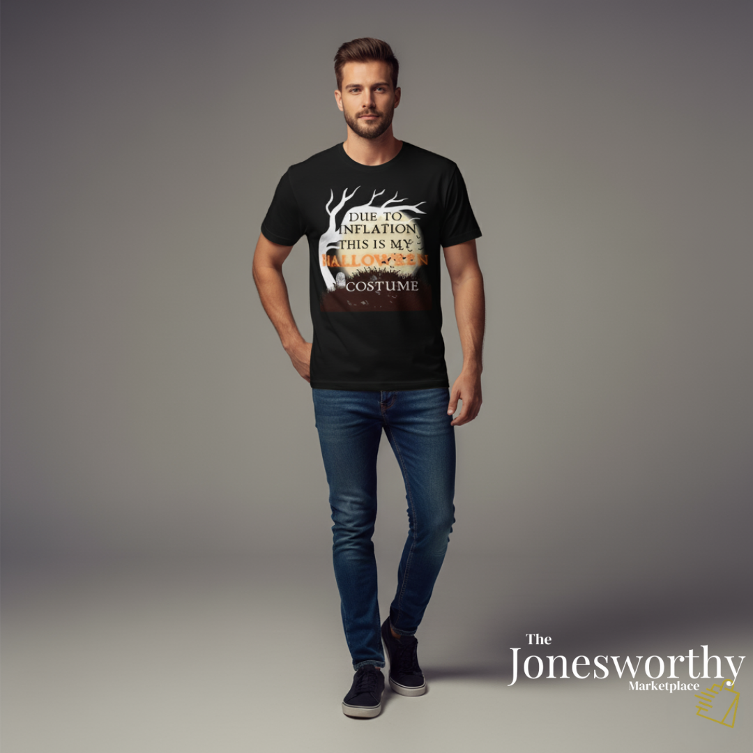 Funny Halloween Shirts | Sweatshirts | Due to Inflation Costume | Inflation, Black or Orange Unisex Tees & Crewnecks