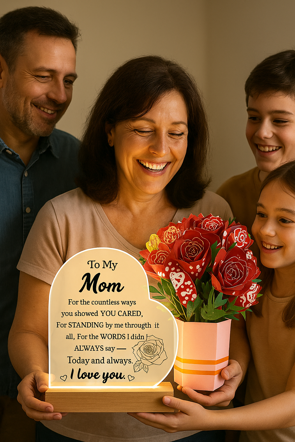 Acrylic Plaque & Flower Bouquet