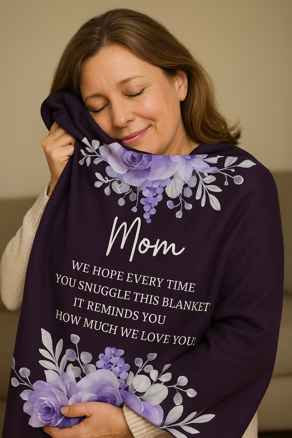 “Mom” Velveteen Plush Blanket | A Gift Worth Snuggling Into