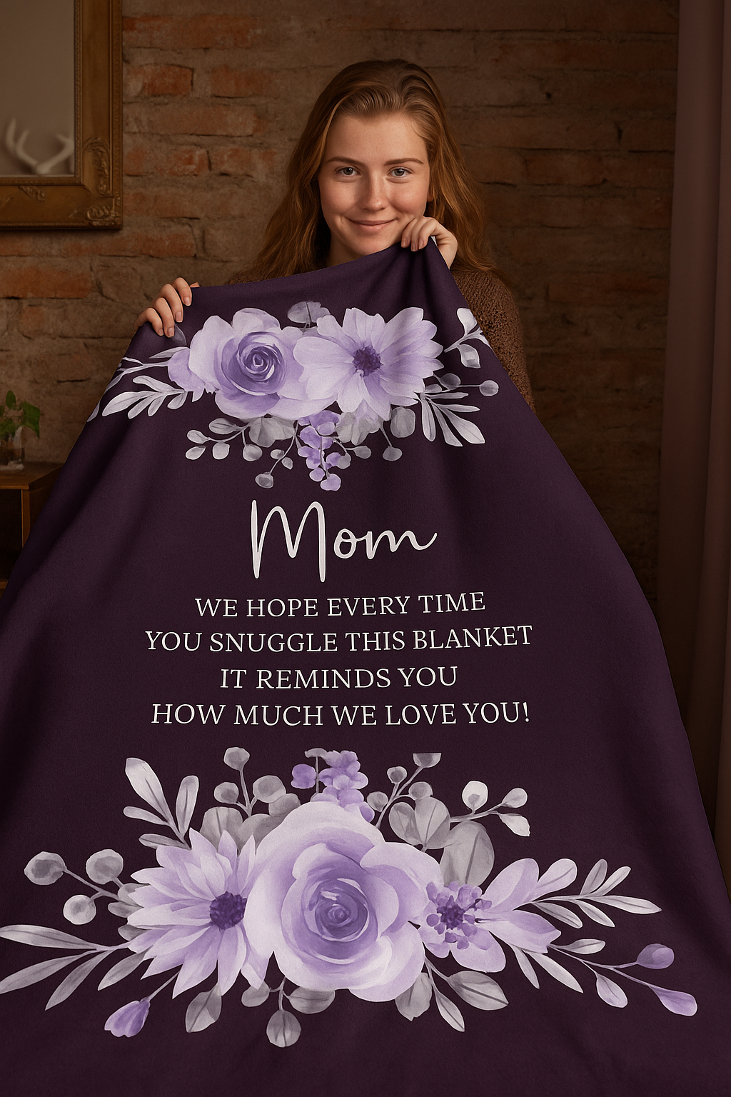 “Mom” Velveteen Plush Blanket | A Gift Worth Snuggling Into