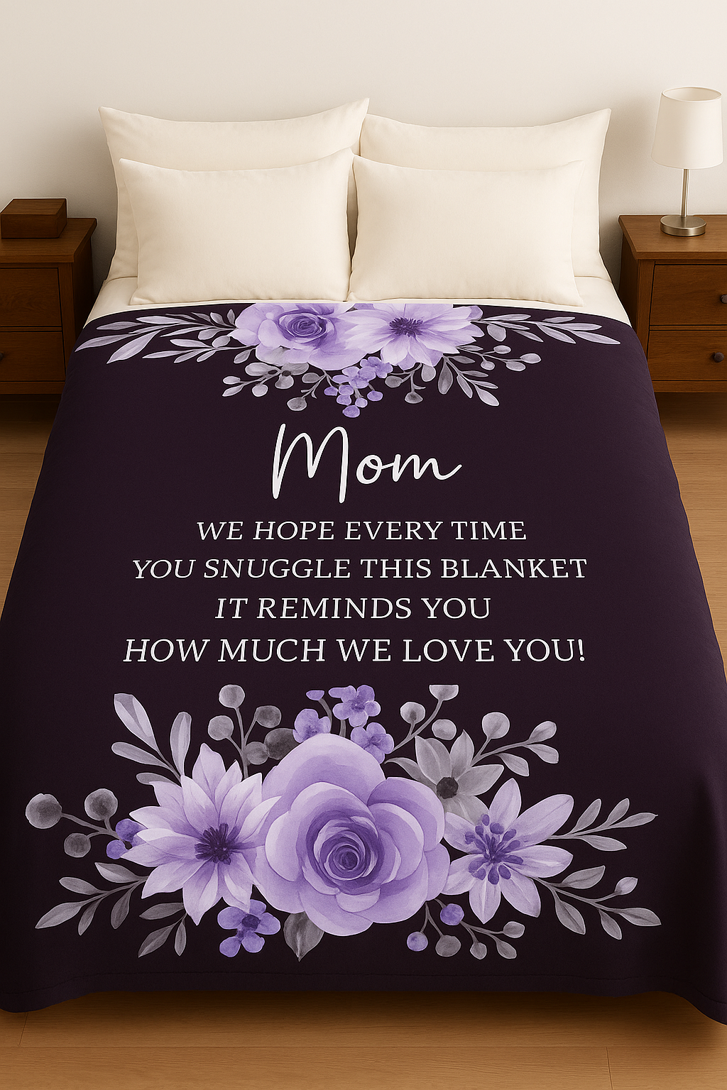 “Mom” Velveteen Plush Blanket | A Gift Worth Snuggling Into