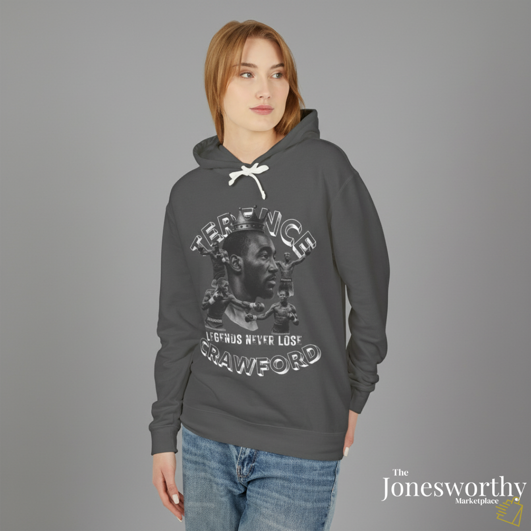 Terence Crawford Bud Legends Never Lose Hoodie | Unisex Lightweight Pullover Sweatshirt, Sports Fan Gift, Boxing Champion Apparel