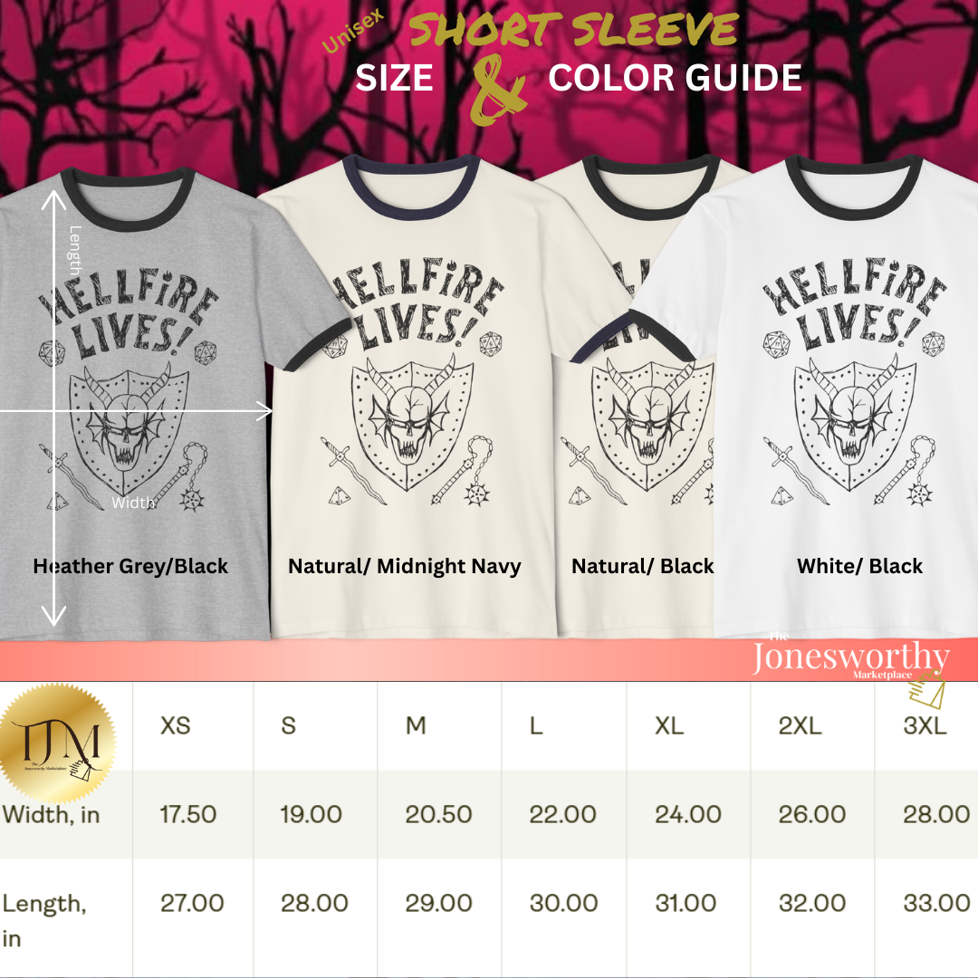 Hellfire Lives skull shield ringer T-Shirt | Retro Unisex graphic tee
