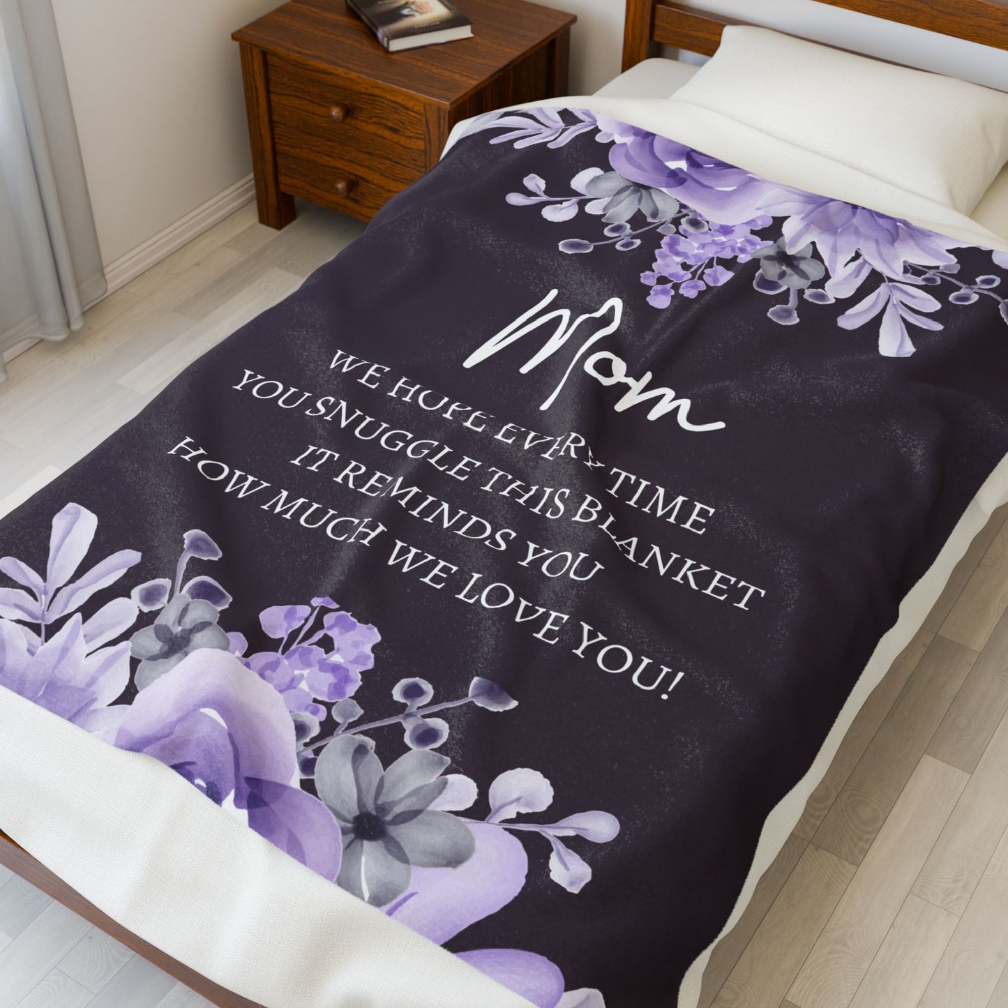 “Mom” Velveteen Plush Blanket | A Gift Worth Snuggling Into