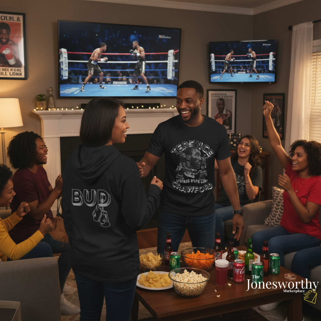 Terence Bud Crawford Graphic Tees | Legends Never Lose Front & Back Design | Short-Sleeve Cotton T-Shirt and Long-Sleeve Hooded Tee