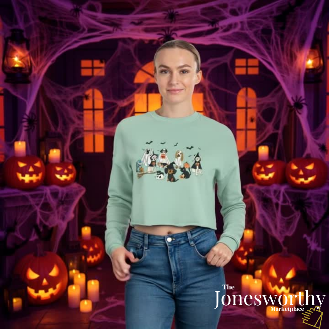 Cute Ghost Dogs Halloween Shirts, Sweatshirts, Hoodies, Crop Tops & Onesies | Dog Lovers Halloween Gift for the Whole Family