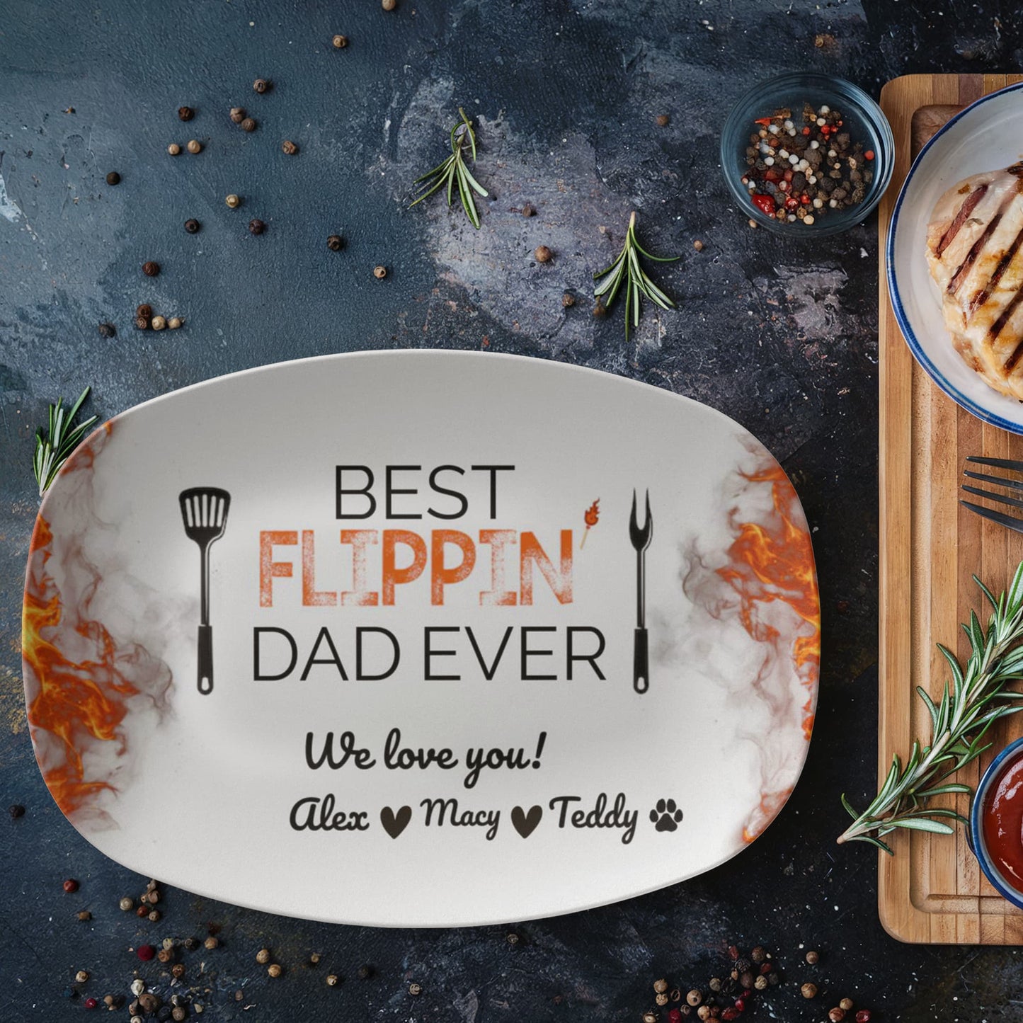 Best Flippin’ Dad Ever | Personalized Grill -Boss Platter