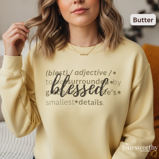 Fall Definition Thanksgiving | Comfort Colors Crew Neck Sweatshirt |Blessed & Thankfulness