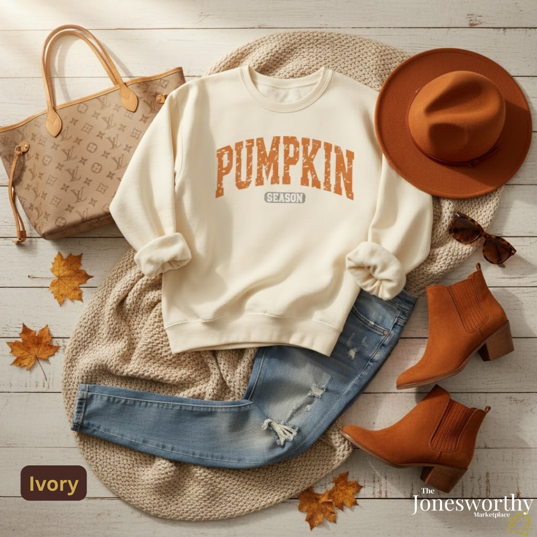 Pumpkin Season Sweatshirt Unisex Comfort Colors Crewneck | Cozy Fall Sweatshirt | Thanksgiving | Halloween | Sweater Weather Gift