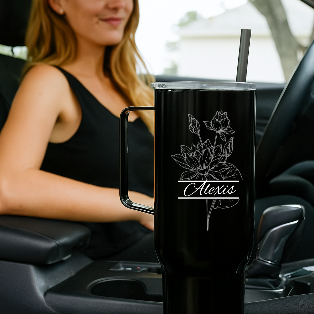 Bloom Boldly | Personalized Birth Flower Tumbler| 40oz