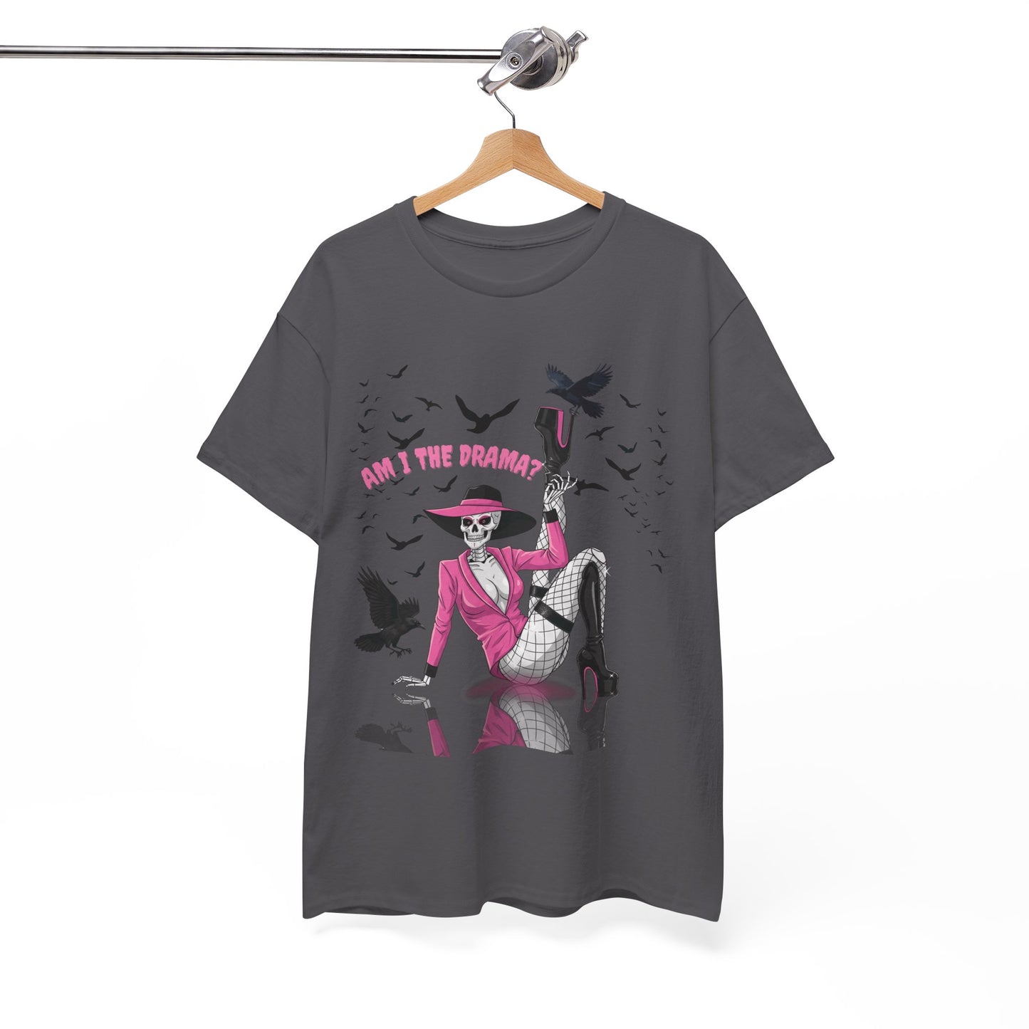 Am I the Drama? Halloween Skeleton T-Shirt β Spooky Glam Skeleton | Cardi B Inspired Funny Graphic Tee