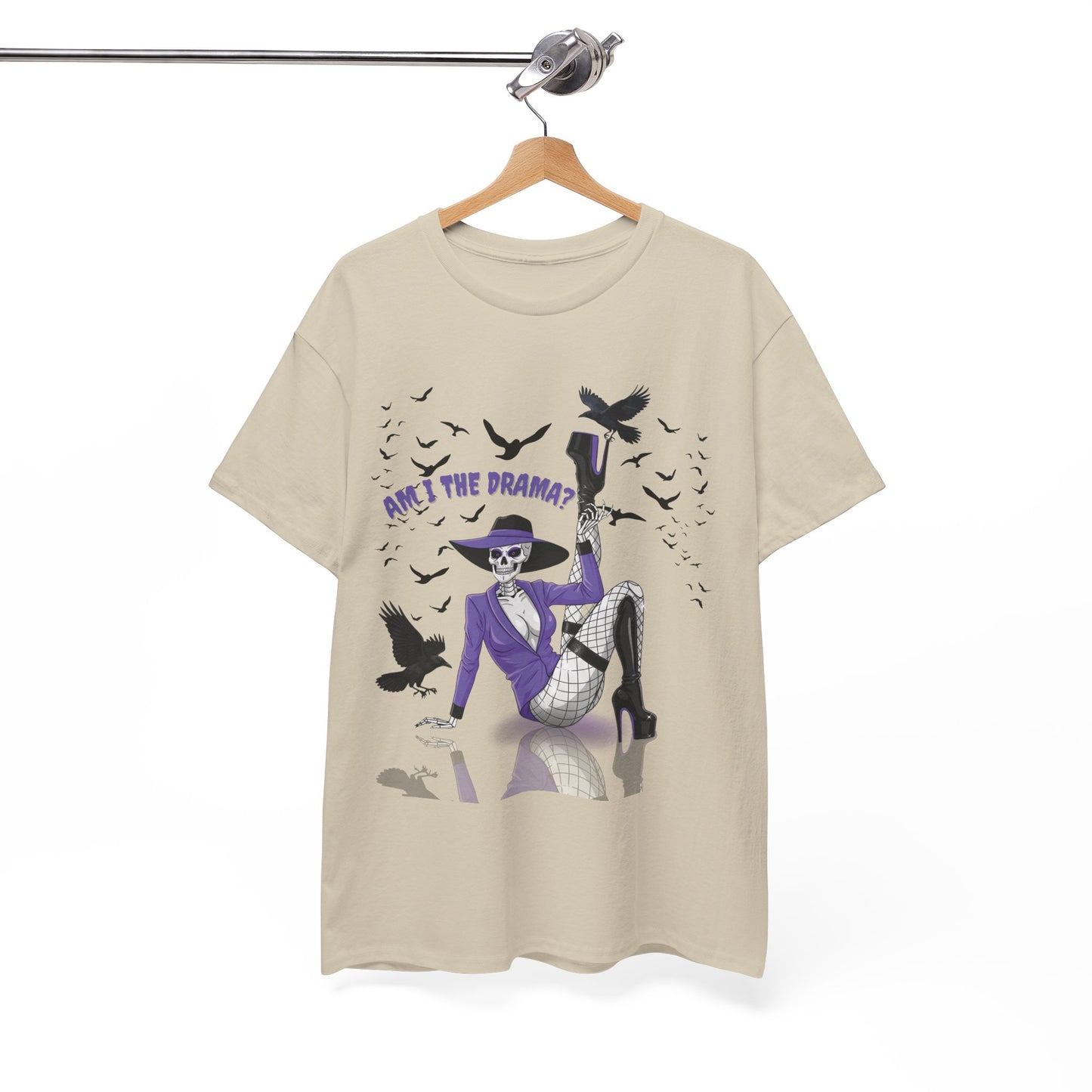Am I the Drama? Halloween Skeleton T-Shirt β Spooky Glam Skeleton | Cardi B Inspired Funny Graphic Tee