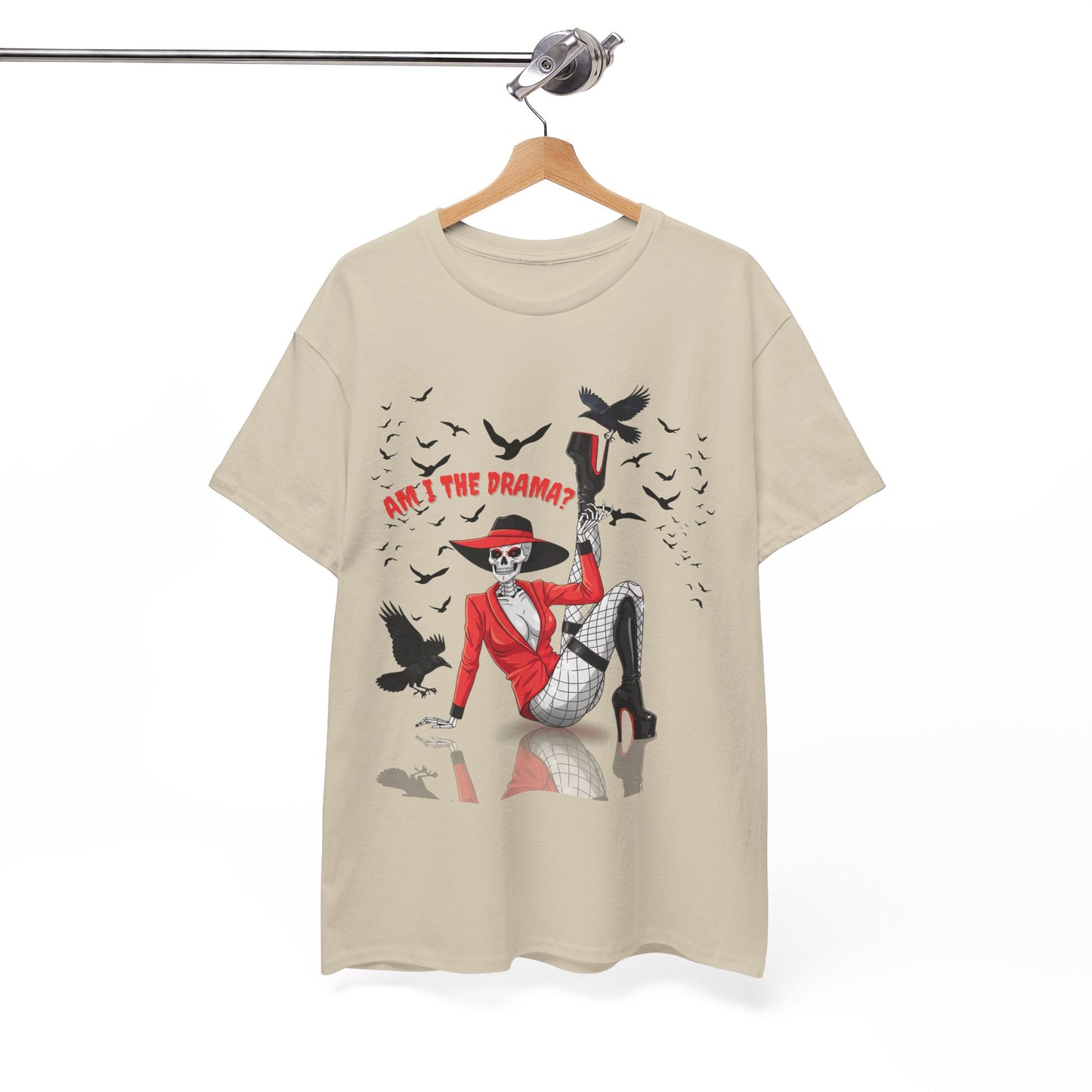 Am I the Drama? Halloween Skeleton T-Shirt β Spooky Glam Skeleton | Cardi B Inspired Funny Graphic Tee