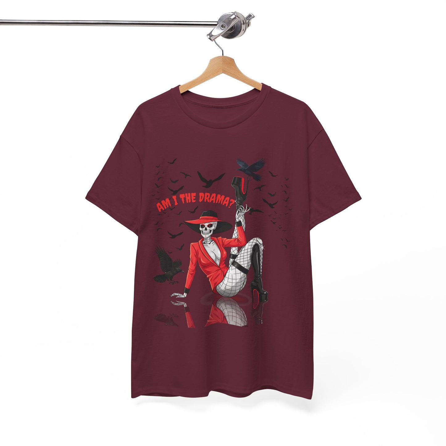Am I the Drama? Halloween Skeleton T-Shirt β Spooky Glam Skeleton | Cardi B Inspired Funny Graphic Tee
