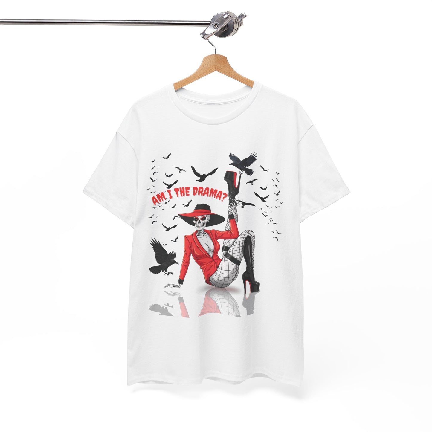 Am I the Drama? Halloween Skeleton T-Shirt β Spooky Glam Skeleton | Cardi B Inspired Funny Graphic Tee