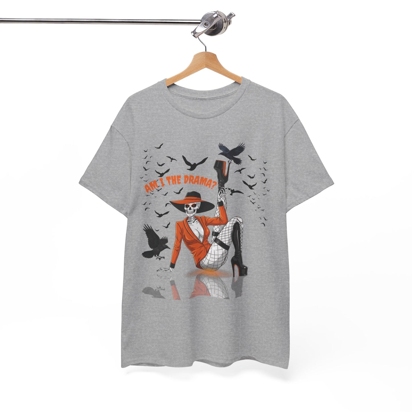 Am I the Drama? Halloween Skeleton T-Shirt β Spooky Glam Skeleton | Cardi B Inspired Funny Graphic Tee