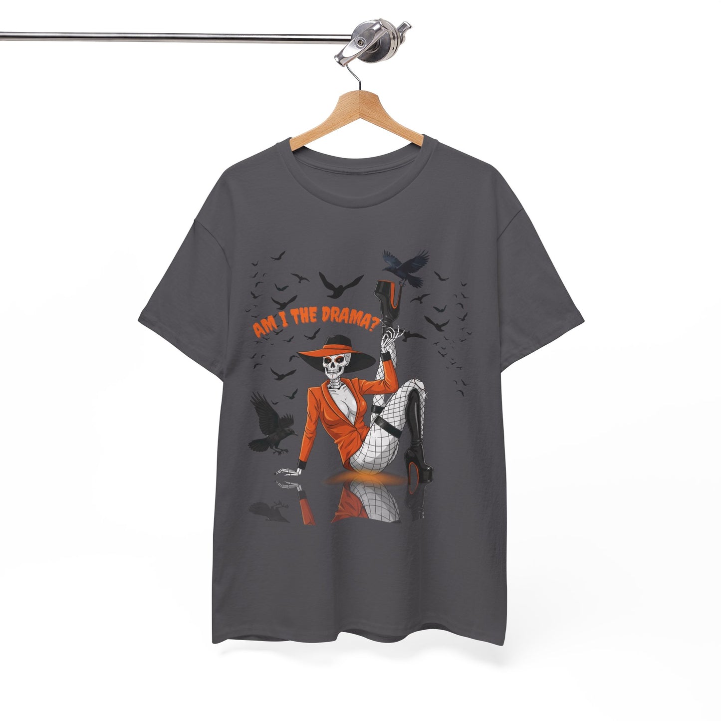 Am I the Drama? Halloween Skeleton T-Shirt β Spooky Glam Skeleton | Cardi B Inspired Funny Graphic Tee
