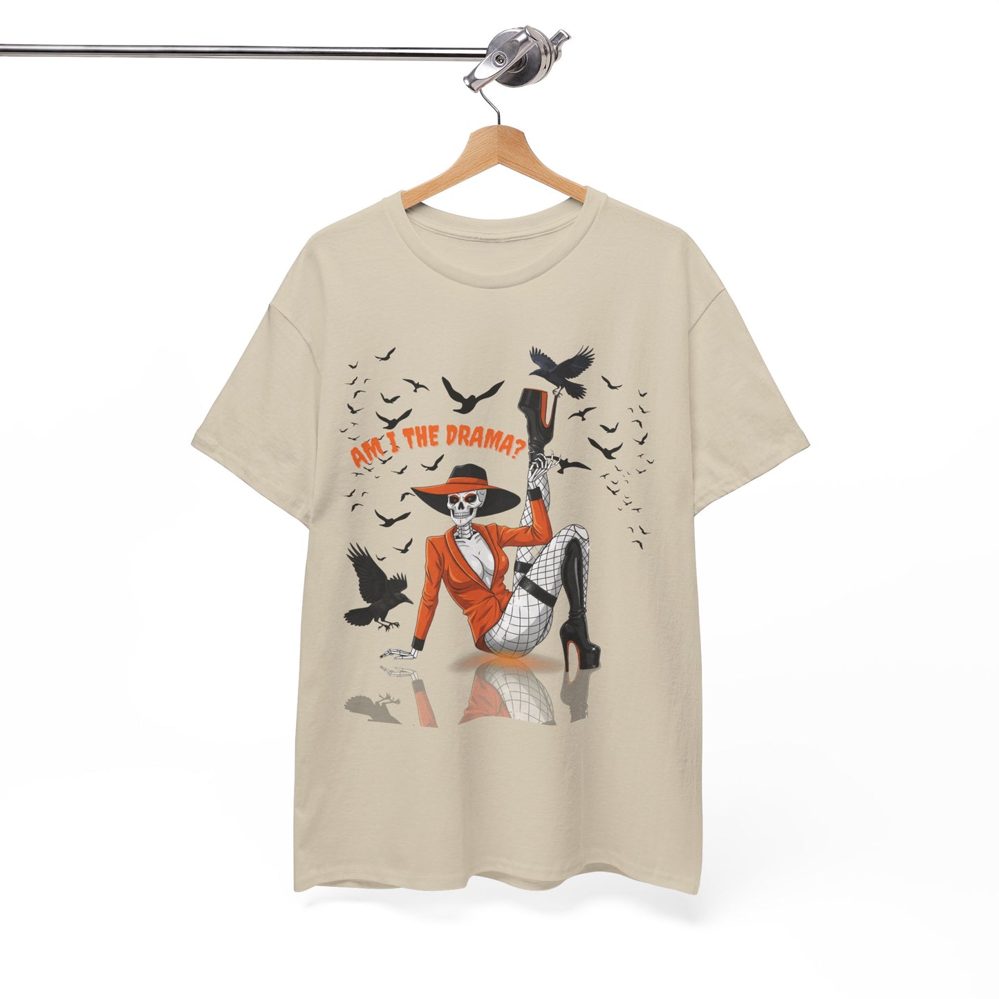 Am I the Drama? Halloween Skeleton T-Shirt β Spooky Glam Skeleton | Cardi B Inspired Funny Graphic Tee