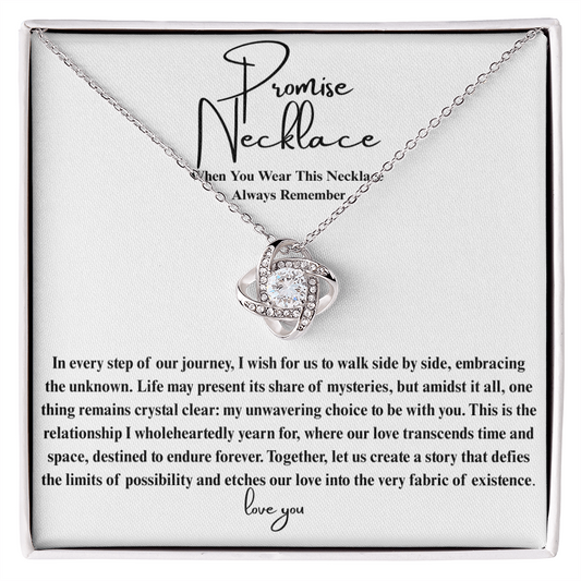 Promise Necklace – Ever After Glow Love Knot Jewelry, Romantic Gift for Wife, Girlfriend, Anniversary, Wedding, Valentine’s Day