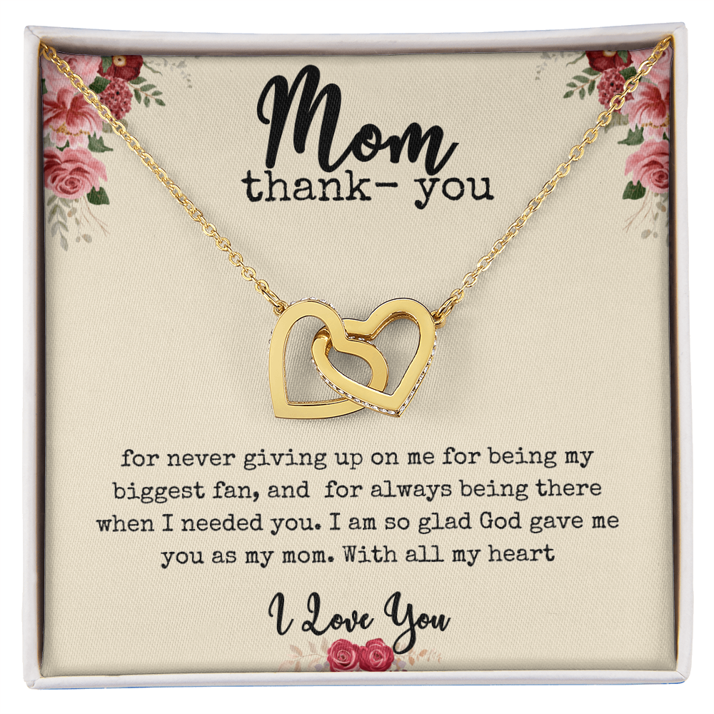 Interlocking Hearts | "Mom Thank- You" Necklace