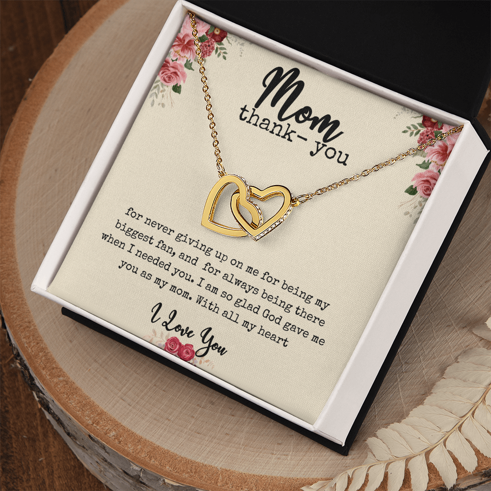 Interlocking Hearts | "Mom Thank- You" Necklace