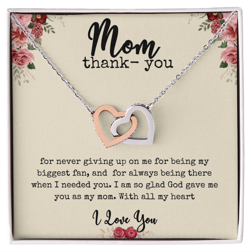 Interlocking Hearts | "Mom Thank- You" Necklace
