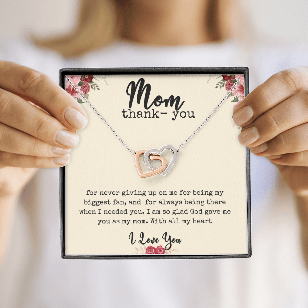 Interlocking Hearts | "Mom Thank- You" Necklace