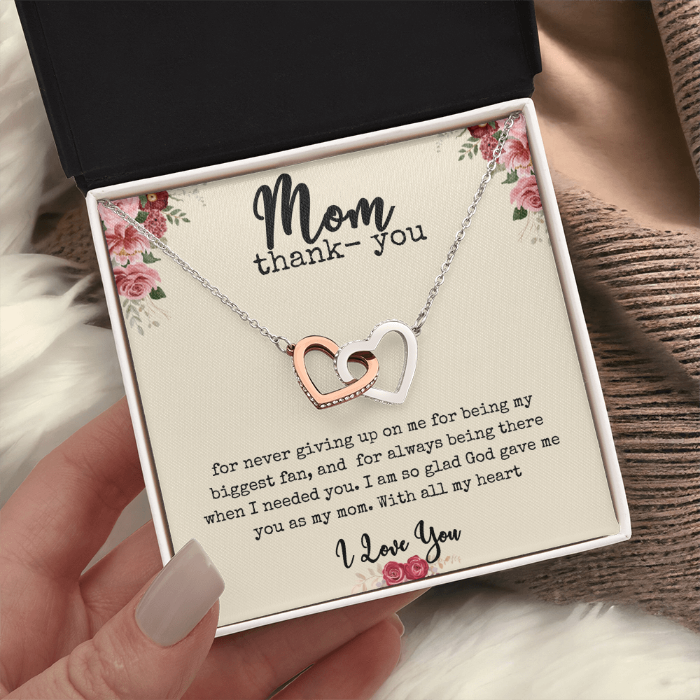 Interlocking Hearts | "Mom Thank- You" Necklace