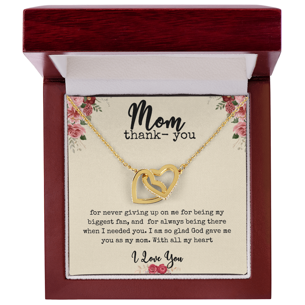 Interlocking Hearts | "Mom Thank- You" Necklace