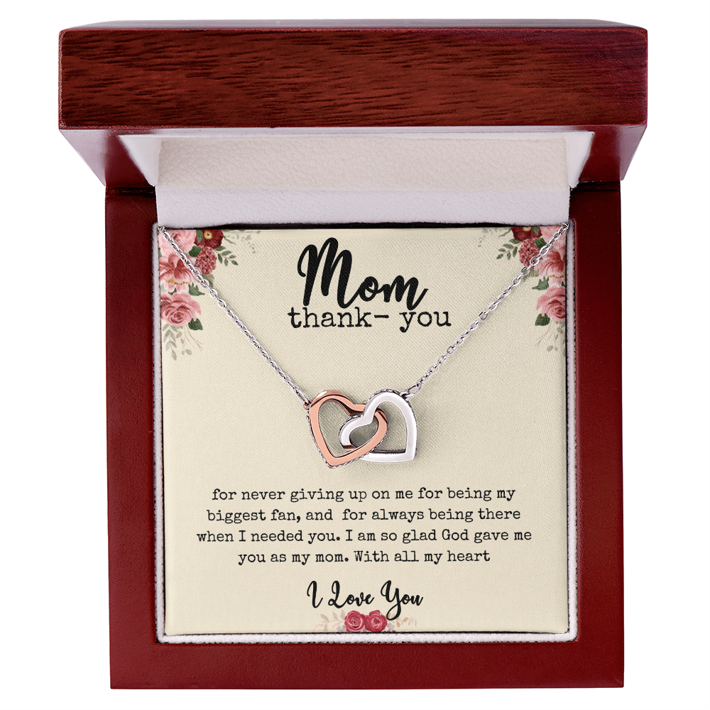 Interlocking Hearts | "Mom Thank- You" Necklace