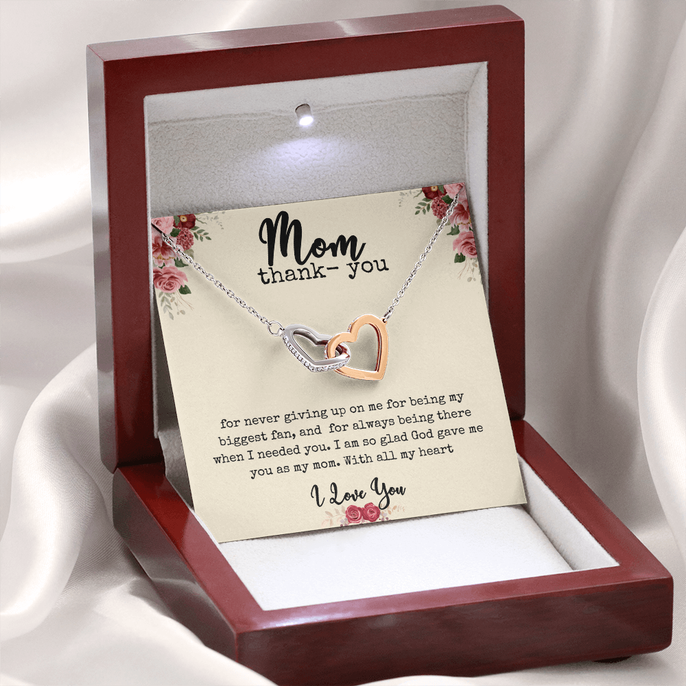 Interlocking Hearts | "Mom Thank- You" Necklace