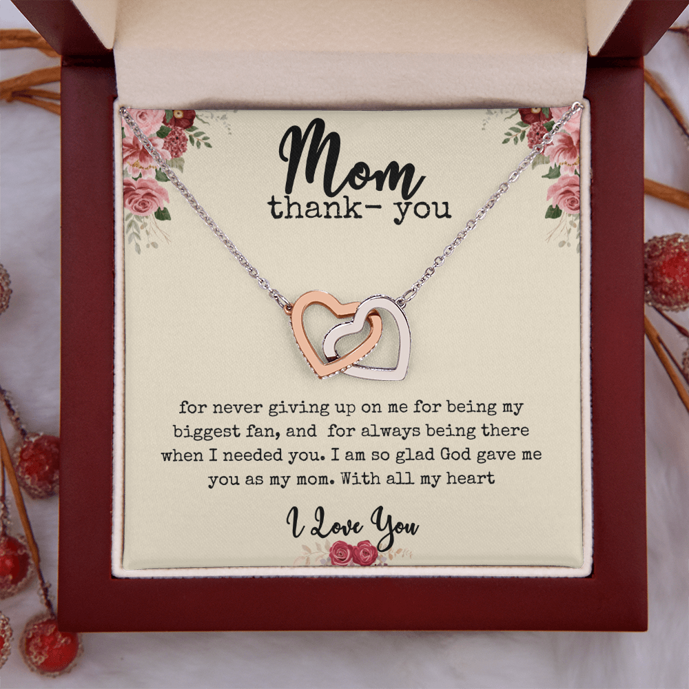 Interlocking Hearts | "Mom Thank- You" Necklace