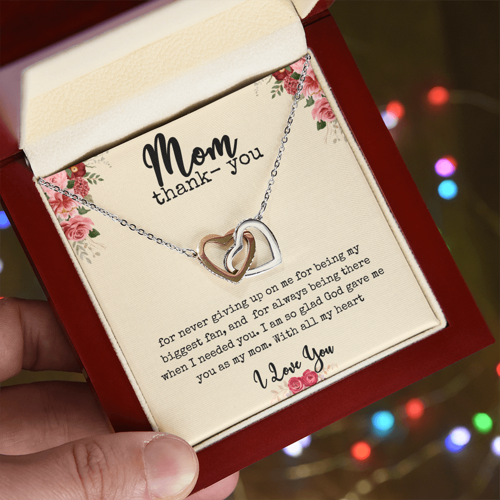 Interlocking Hearts | "Mom Thank- You" Necklace