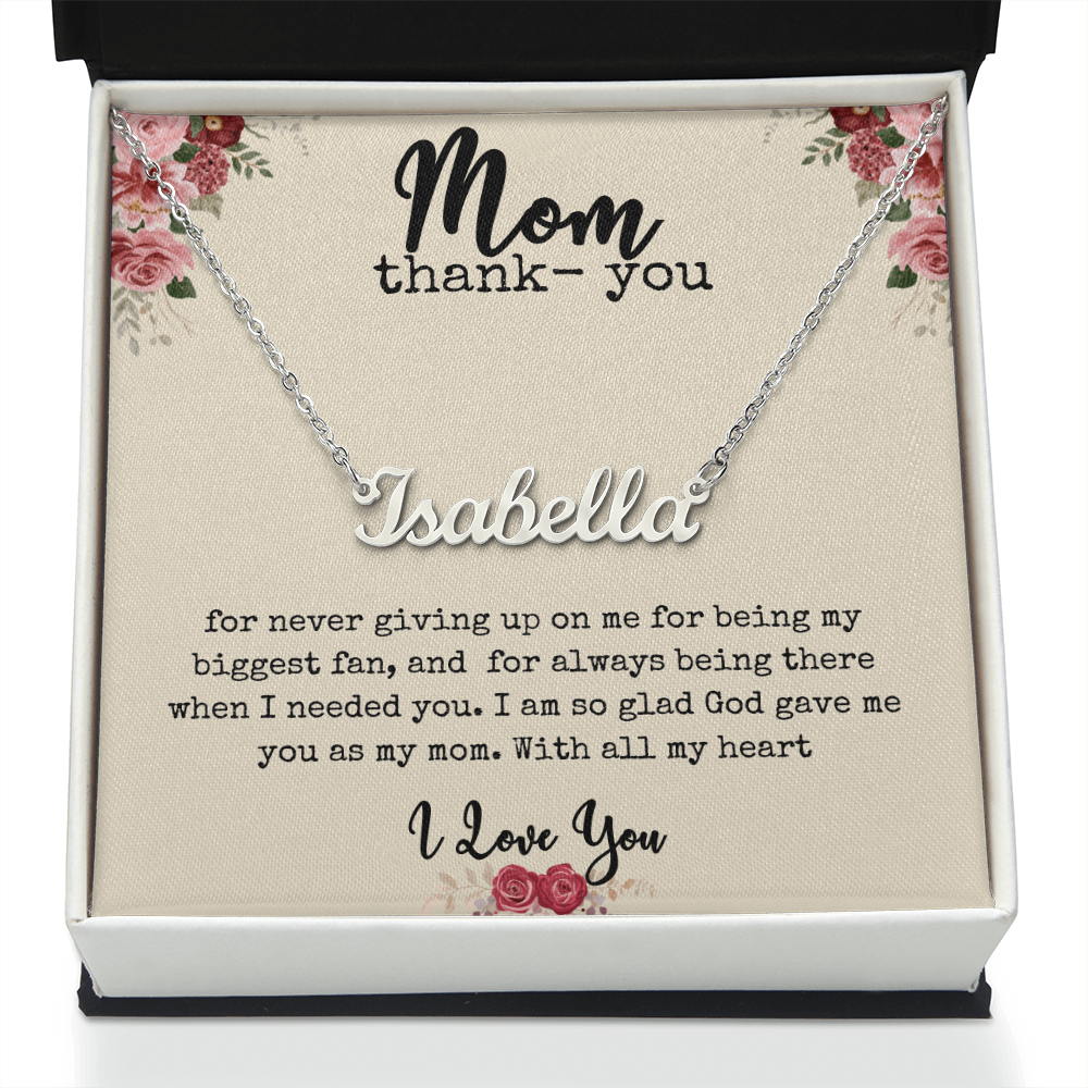 π The Heart of Her Name β Custom Name Necklace for Mom