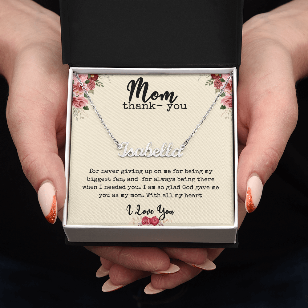 π The Heart of Her Name β Custom Name Necklace for Mom
