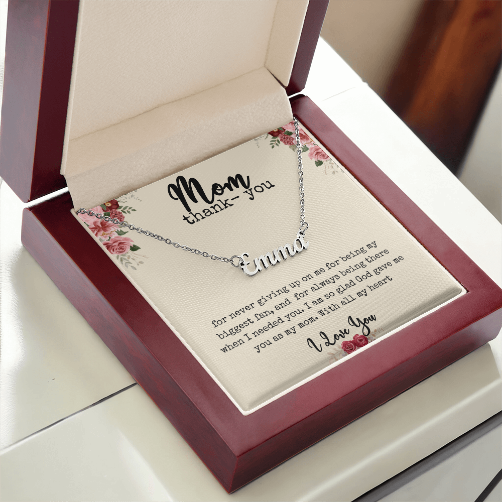 π The Heart of Her Name β Custom Name Necklace for Mom
