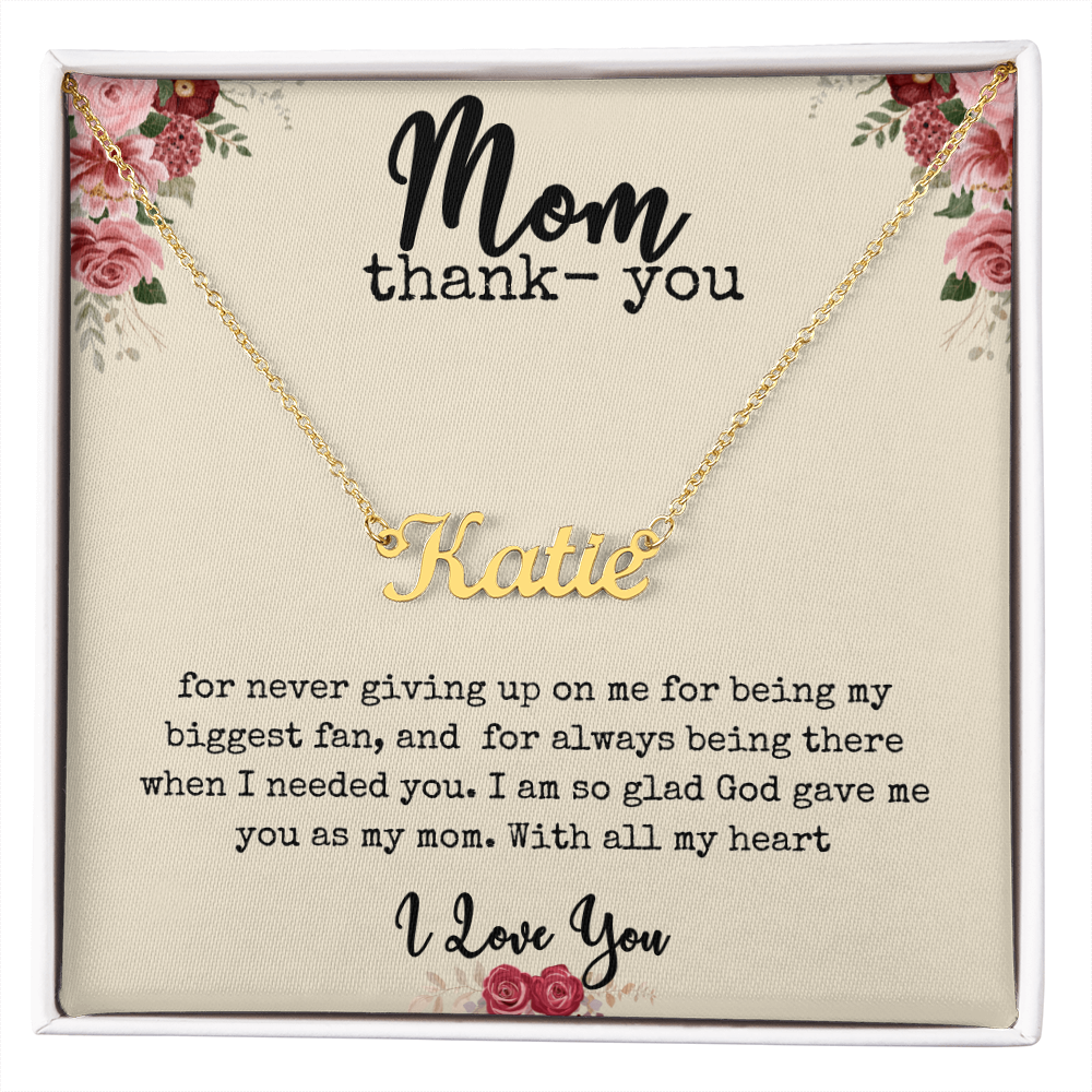 π The Heart of Her Name β Custom Name Necklace for Mom