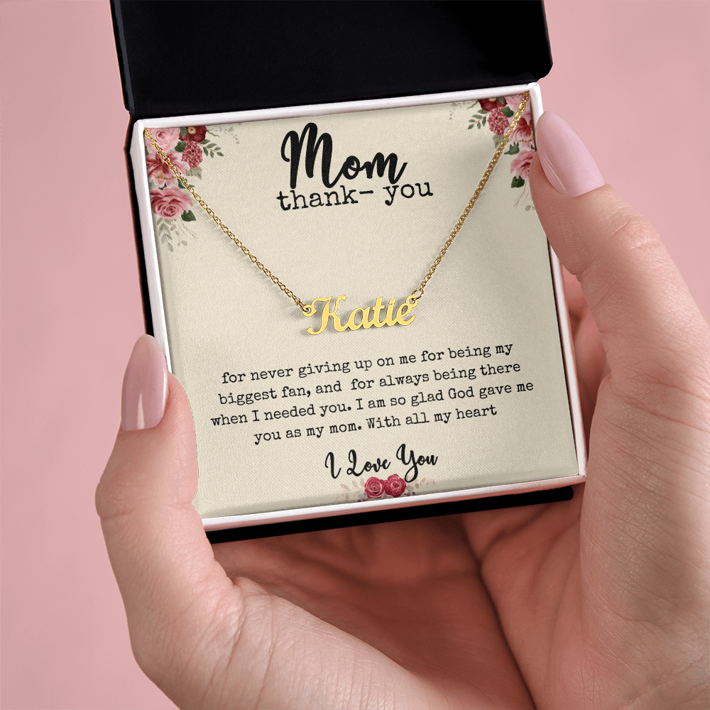 π The Heart of Her Name β Custom Name Necklace for Mom