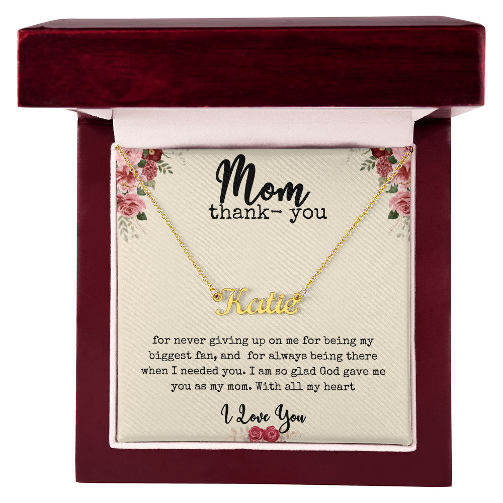 π The Heart of Her Name β Custom Name Necklace for Mom