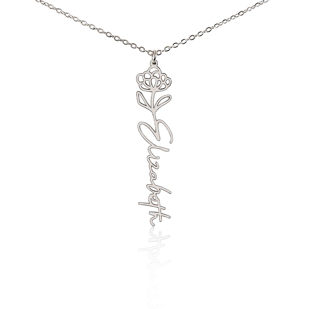 Sagittarius Personalized Name Necklace – Chrysanthemum Birth Flower – November