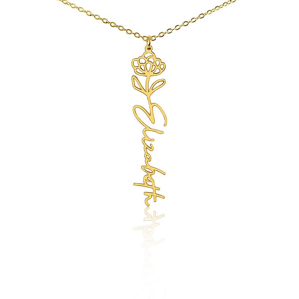 Sagittarius Personalized Name Necklace – Chrysanthemum Birth Flower – November