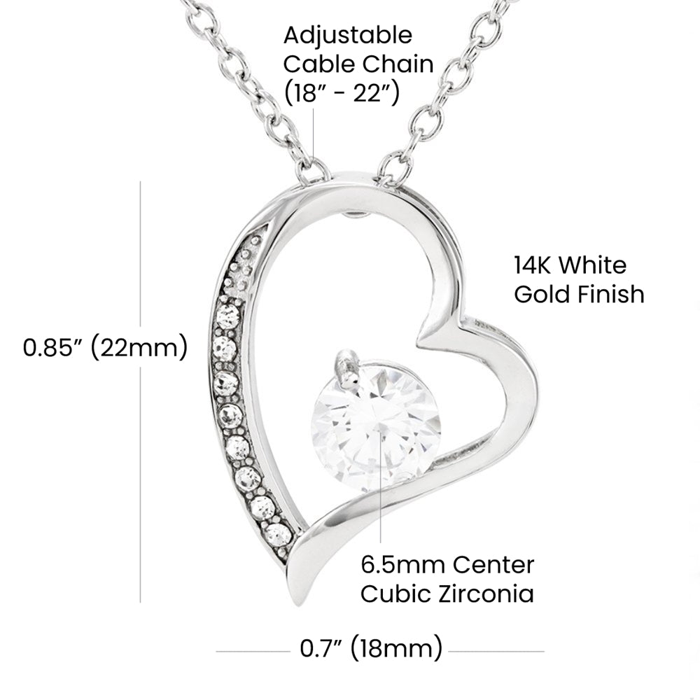 Forever Love Necklace Valentine's Day Gift for Her | Heart Pendant Necklace