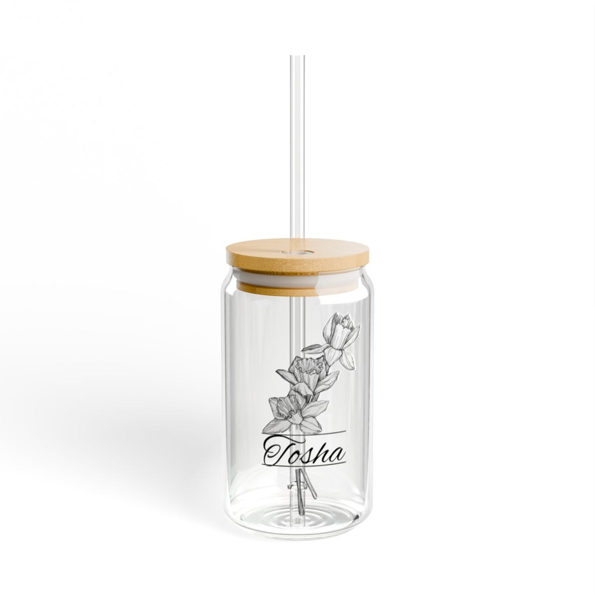 🌸 Sippin’ Pretty| Custom Birth Flower Glass Cup 16 oz.