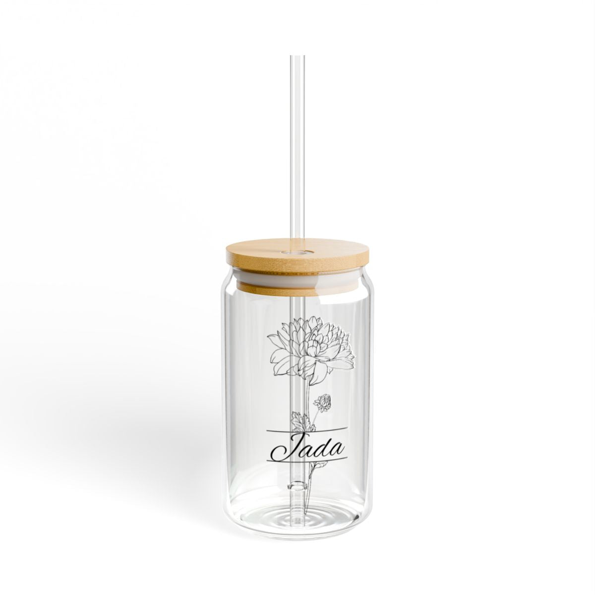 🌸 Sippin’ Pretty| Custom Birth Flower Glass Cup 16 oz.