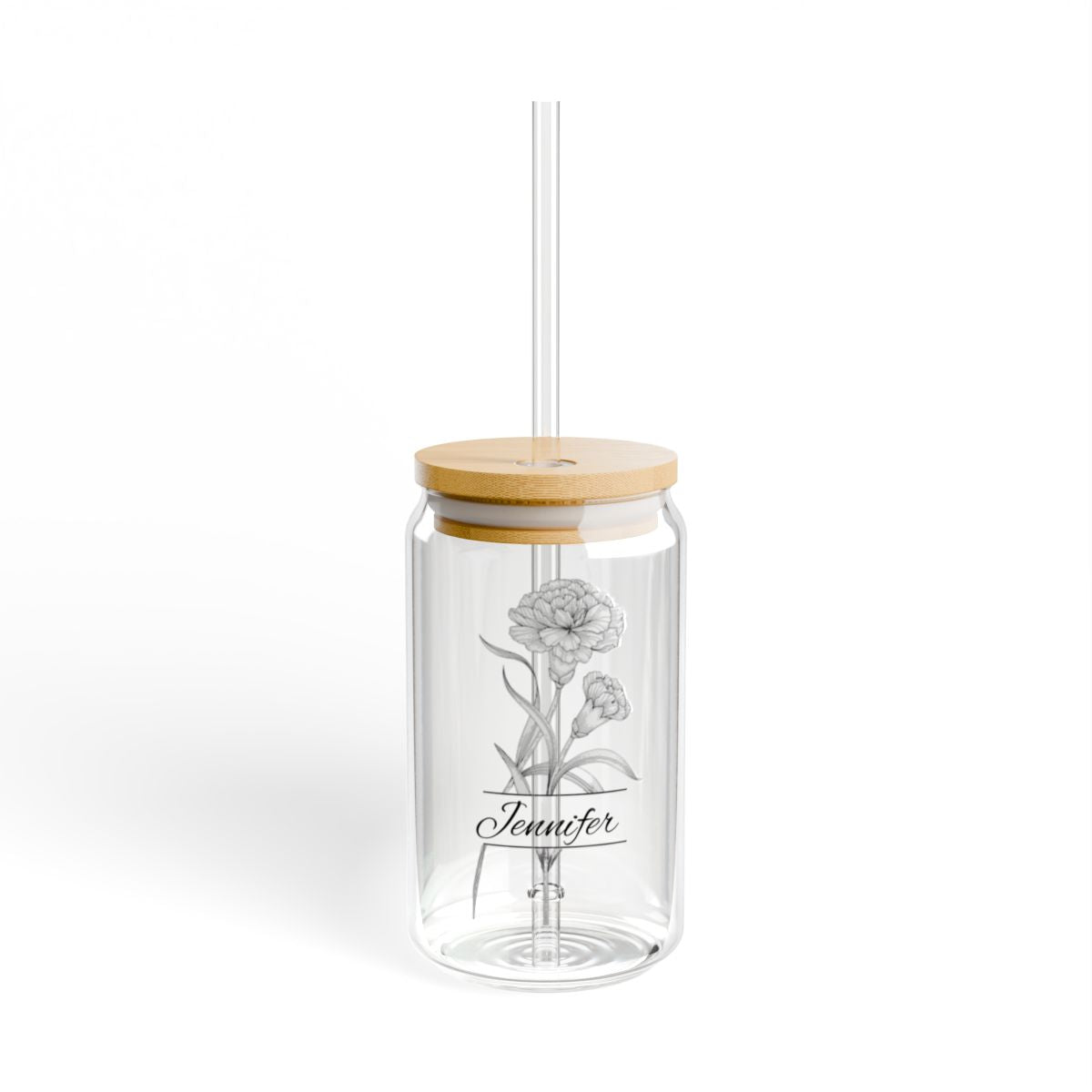 🌸 Sippin’ Pretty| Custom Birth Flower Glass Cup 16 oz.