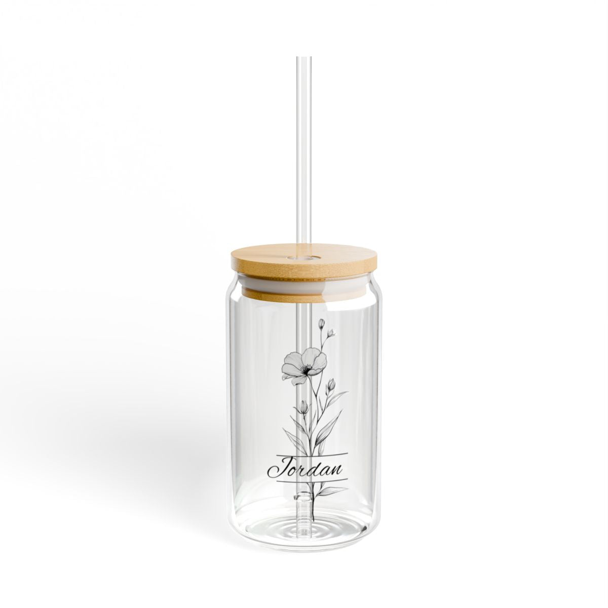 🌸 Sippin’ Pretty| Custom Birth Flower Glass Cup 16 oz.