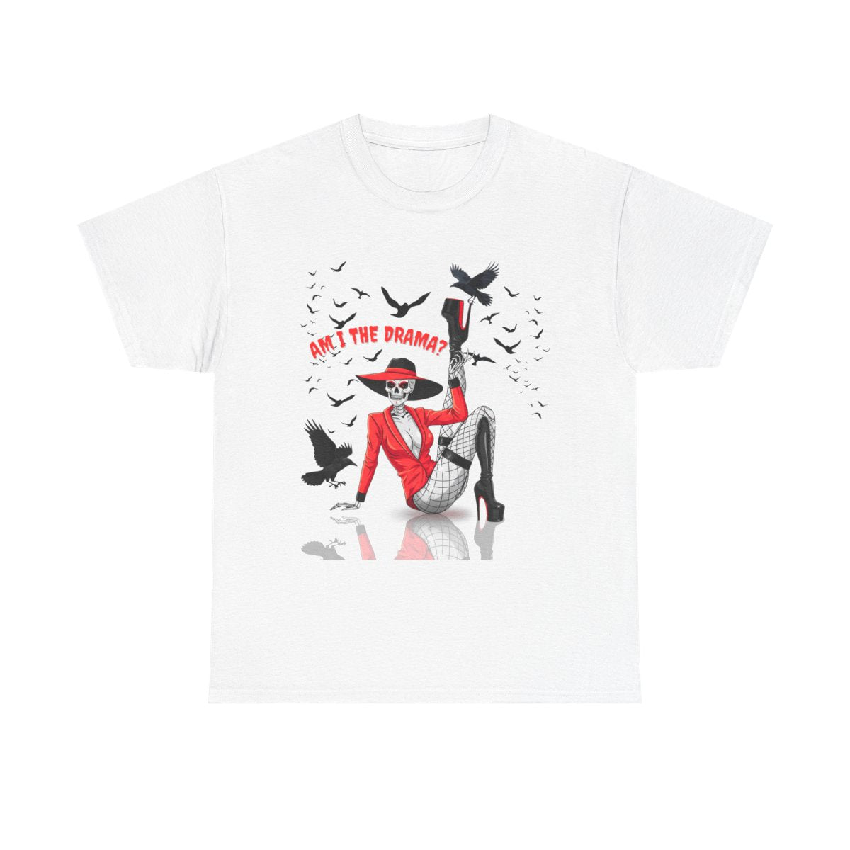 Am I the Drama? Halloween Skeleton T-Shirt β Spooky Glam Skeleton | Cardi B Inspired Funny Graphic Tee