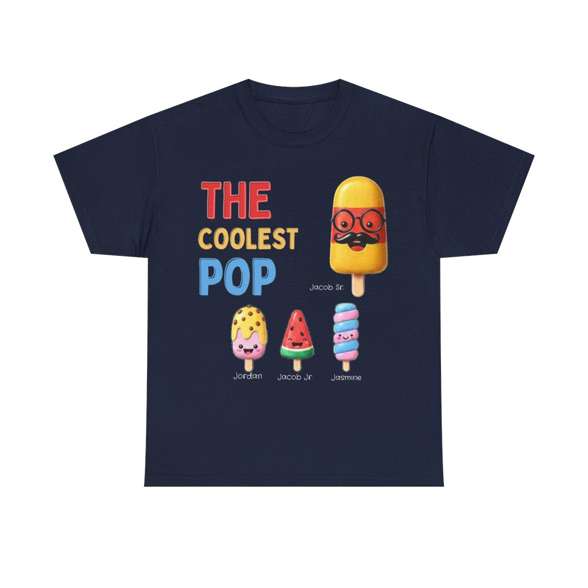 Personalized Coolest Pop Shirt | Custom Dad & Kids Names Tee | Father's Day Gift for Grandpa or Dad