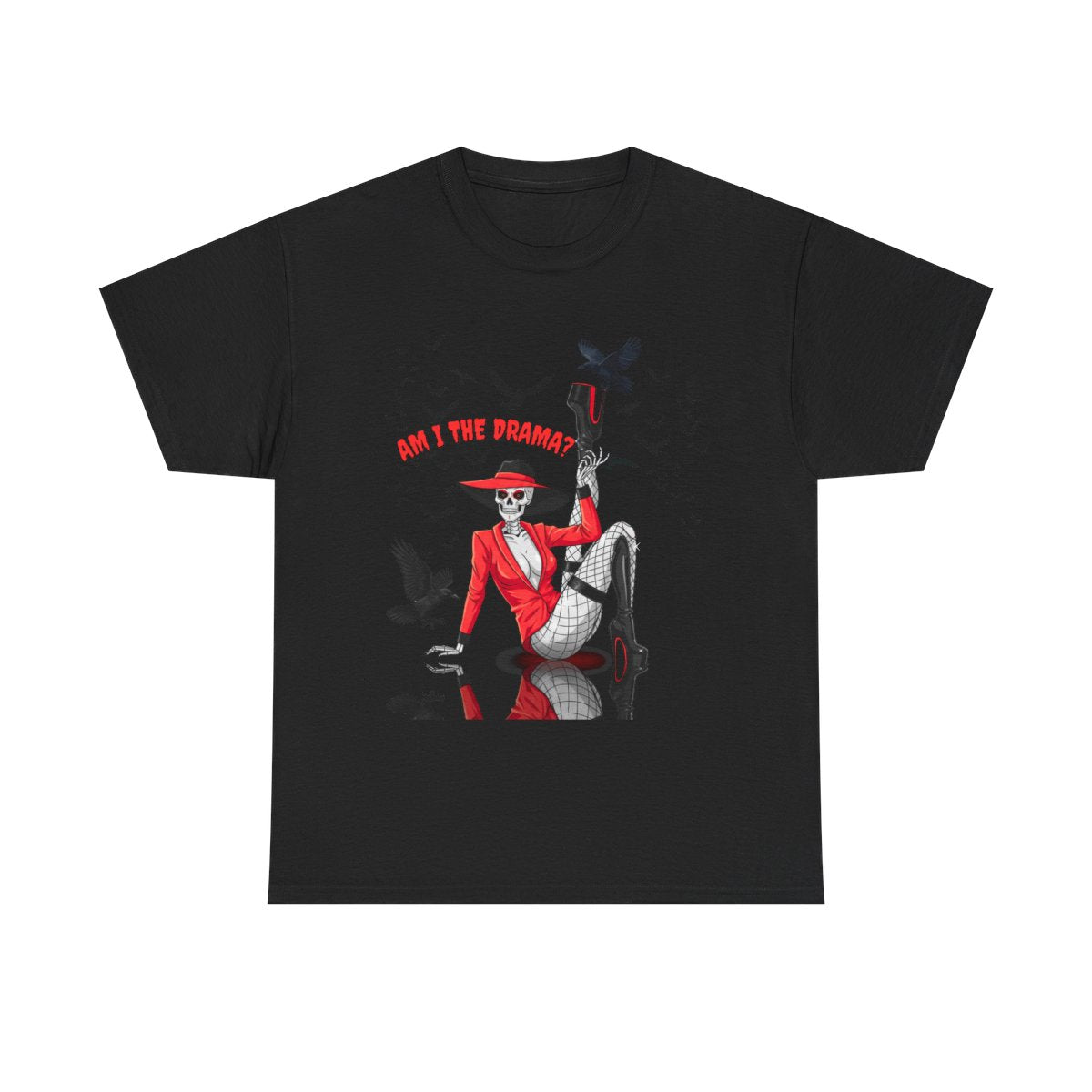 Am I the Drama? Halloween Skeleton T-Shirt β Spooky Glam Skeleton | Cardi B Inspired Funny Graphic Tee